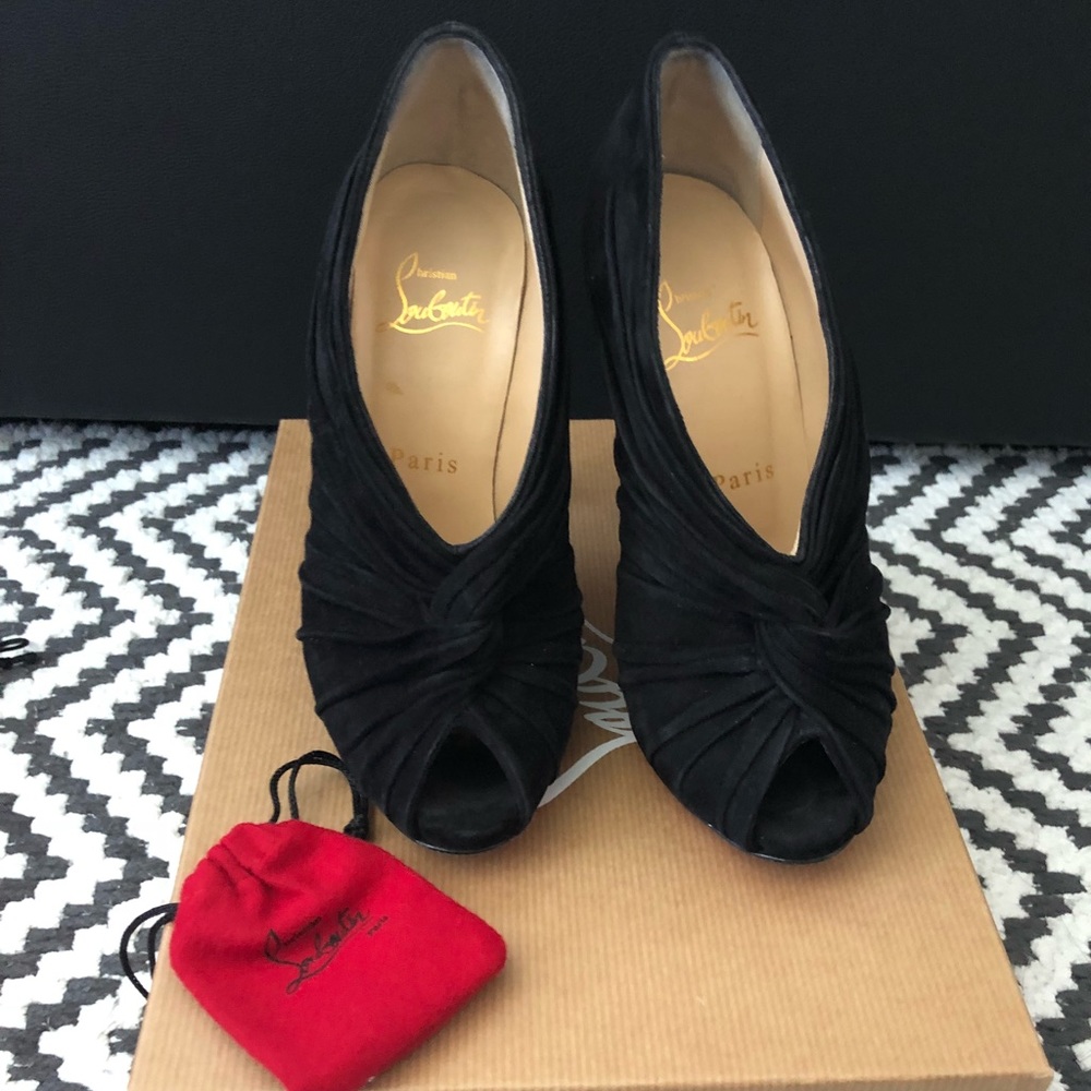 Christian Louboutin Black Manchon Suede Royal